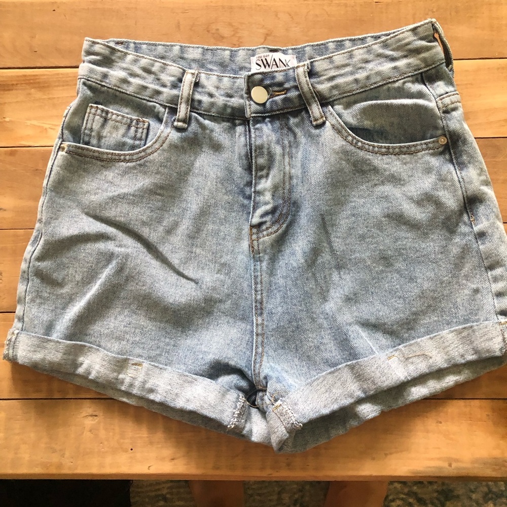 High waisted denim shorts